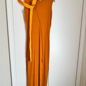 Vibrant Orange Sleeveless Dress